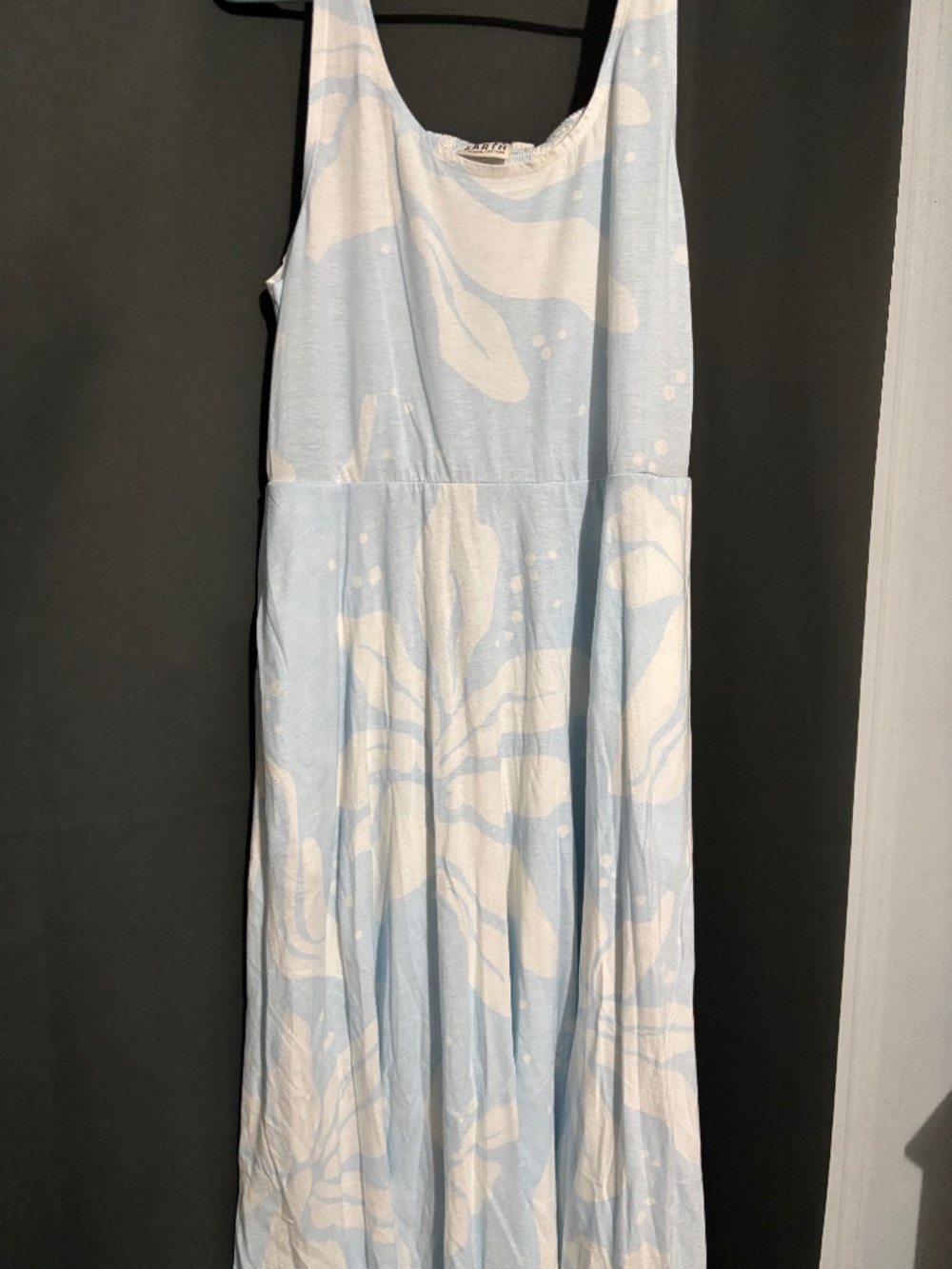 Happy earth dress.  Pale blue floral